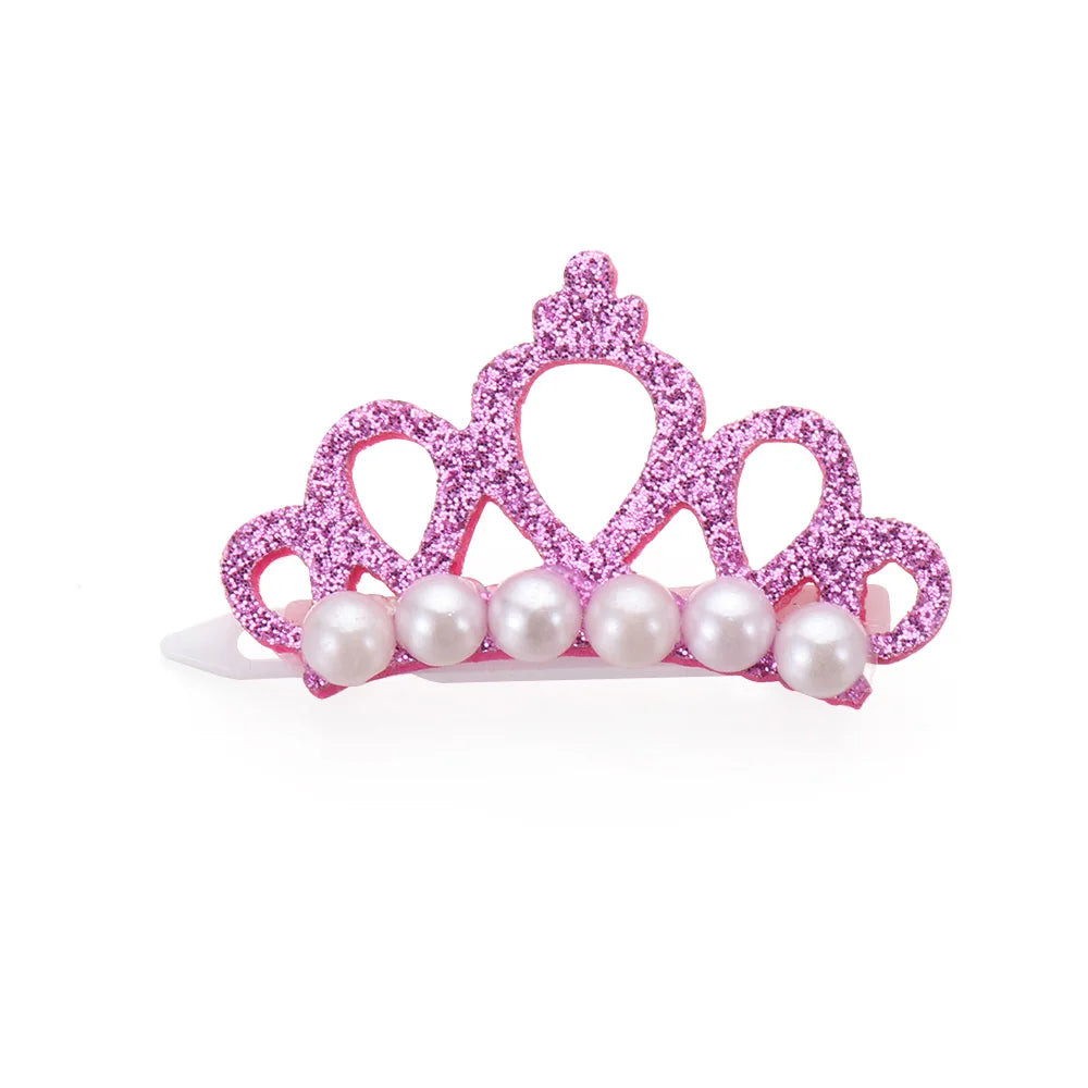 Pet Small Dogs Cat Faux Pearl Crown Shape Bows Hair Clips Head Decoration for Pets Puppy Hairpins Decor Grooming Accessoires